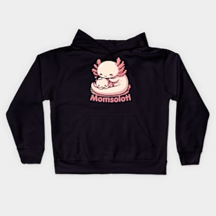 Cute momsolotl axolotl mom Kids Hoodie